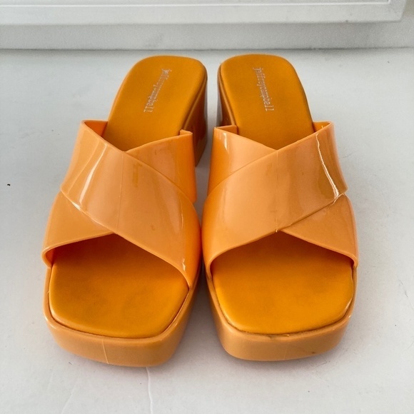 NWOT Jeffery Campbell Free People Vacay Vibes Platform Orange Sandals Sz 8/39 - Picture 4 of 12